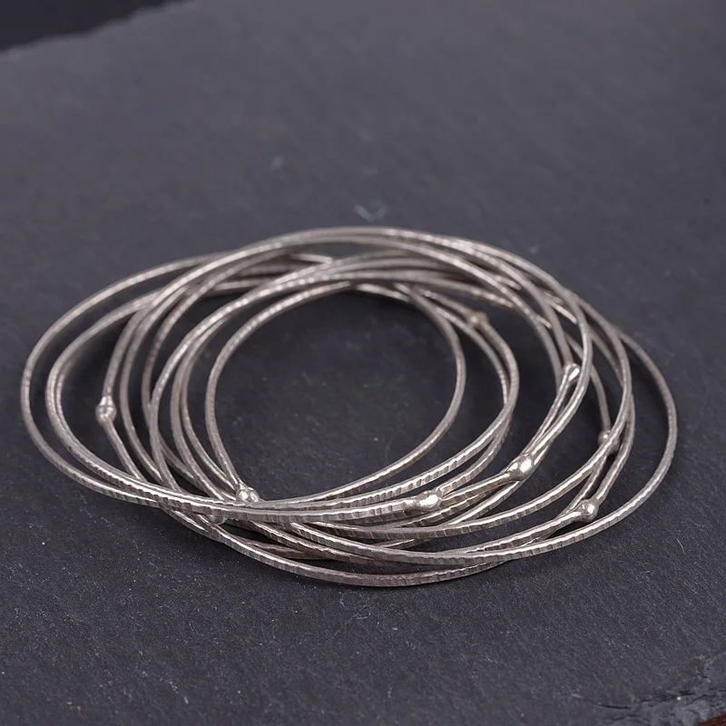 

Goldeer wangcz S925 Silver Retro Thai Silver Batch Women's Fashion National Wind Handmade Decorative Pattern Silver Bracelet