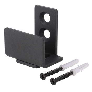 

2Pcs Wall-Mounted Sliding Barn Door Bottom Rail with Adjustable Bracket