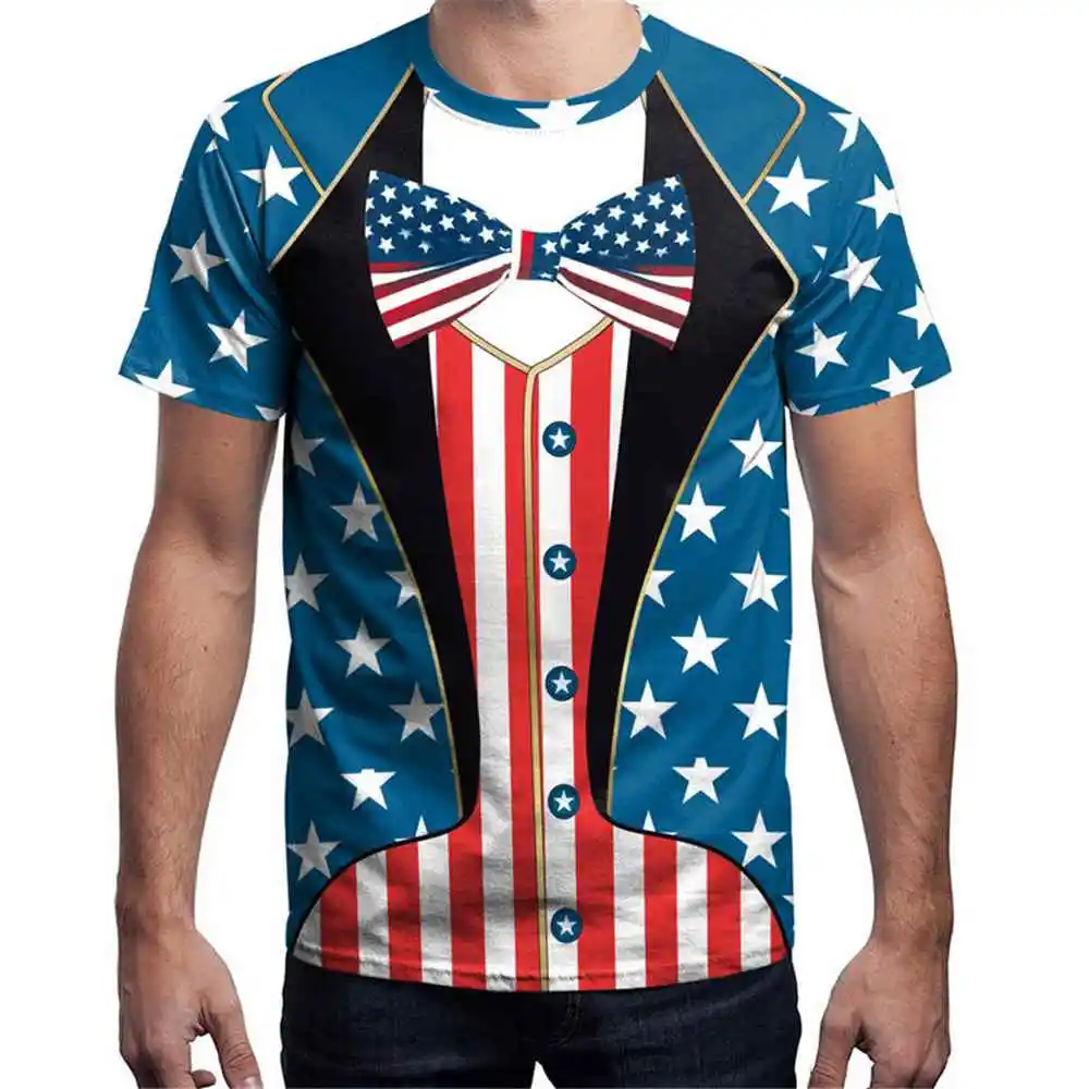 Новая мода Для мужчин свободная футболка принт с государственным флагом короткий рукав Для мужчин Костюмы мягкие удобные домашние школьные футболкой с коротким рукавом, футболка
