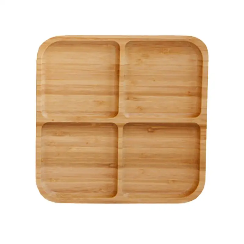 4 сетки бамбуковая тарелка для закусок прямоугольная тарелка для закусок Фруктовый Хлеб поднос посуда Органайзер стойка тарелка для закусок кухонные вечерние принадлежности