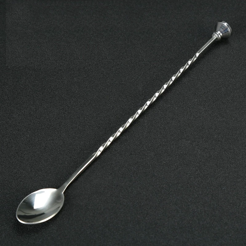 

29cm Stainless Steel Cocktail Bar Spoon Spiral Pattern Bar Teadrop Spoon Stir Spoon Bar Tool