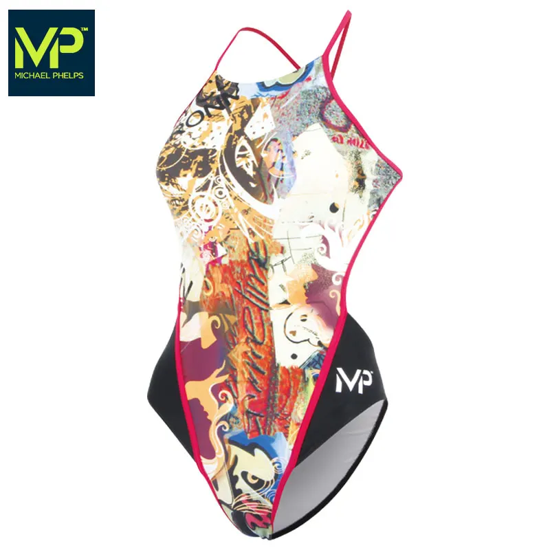 

Phelps One-piece Swimsuit Sling Triangle Digital Printing Professional Training Racing Quick-drying Anti-chlorine Women swimwear