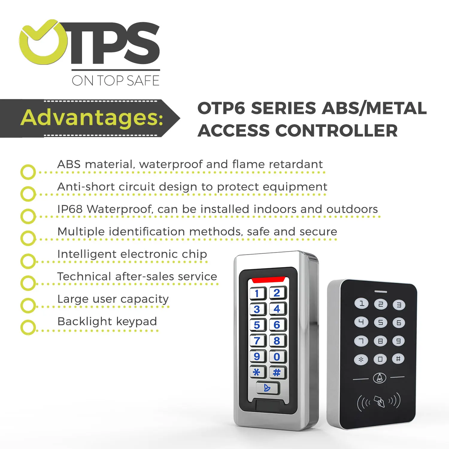 Waterproof Metal RFID Door Access Control with Luminous Keyboard - Famidy.com