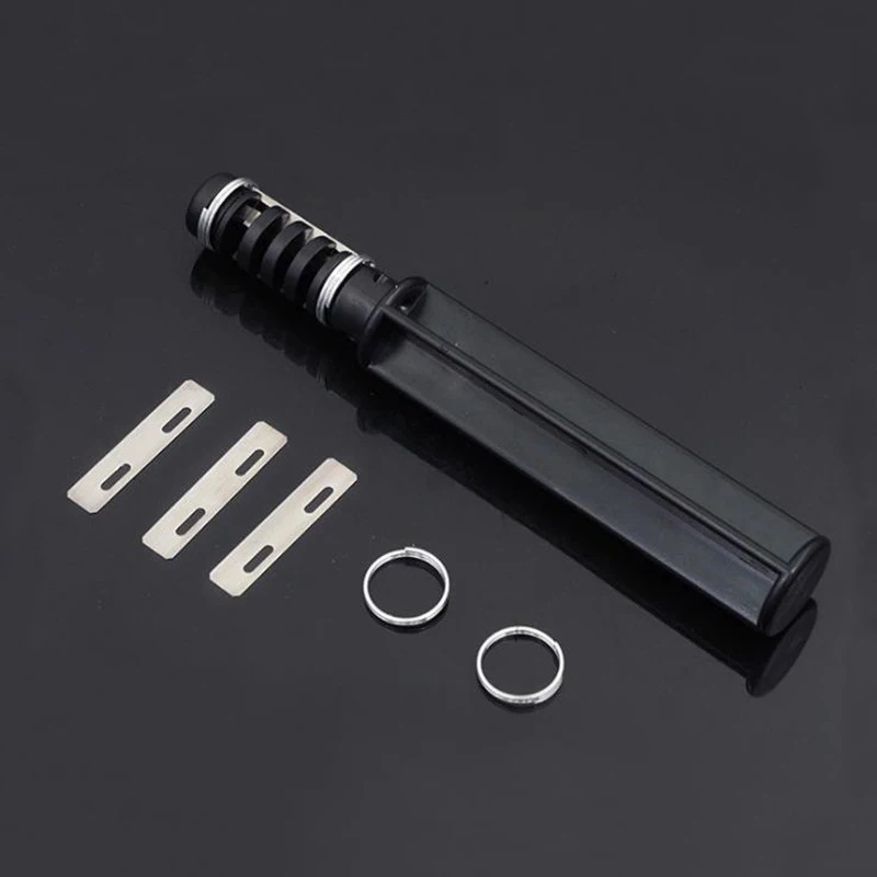 

MIUSIE Rotary Cutting Wire Cutter Leather Cord Knife Leather Craft Lacing Lace Cord Maker Design Strip Cutter Tool with 3Blades