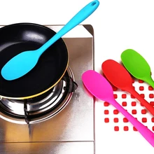 Новые горячие 1 шт Экологичная посуда ложка для приготовления пищи, посуда, Цветные Разноцветные ремешки для рыбалки нахлыстом, силиконовый инструмент-ложка, кухонный пищевой