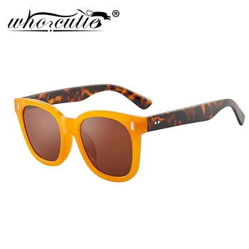 

WHO CUTIE Fashion Vintage Square Sunglasses Women 2020 Brand Design Orange Frame Retro 90s Sun Glasses Black Shades Female S285