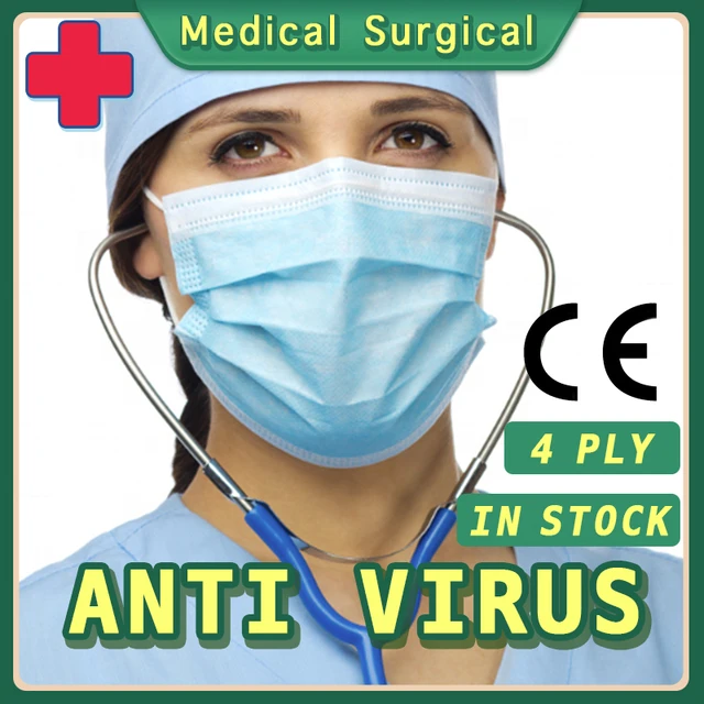 US $19.50  4Pys Medical Surgical Masks N95 Mask Professional Protection Mascarillas Earloop Non-woven Disposab