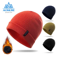 AONIJIE Зимняя Маска для лица с манжетами вязаная шапка бини для мужчин и женщин Велоспорт уличный спортивный головной убор бег марафон Лыжная Кепка
