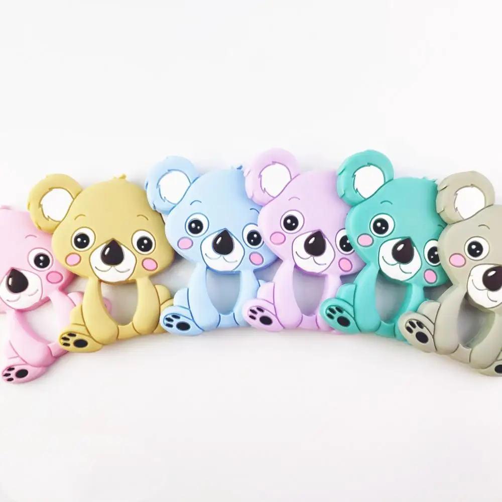 Imebaby Baby Teether BPA-Free Cartoon Silicone Koala Rodent Baby Silicone Beads DIY Nipple Chain Molar Toy Accessories