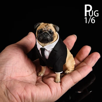 

1/6 Scale Scene Accessories JXK018 Pug Dog Frank Pet Animal Statue Model for 12" Action Figure Toys Gifts Collections