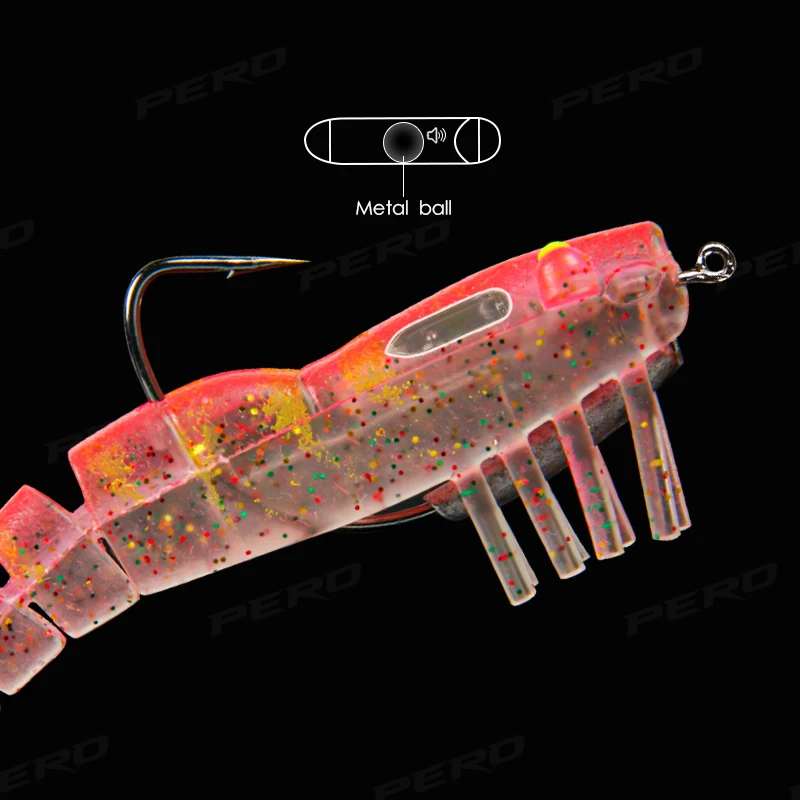 Letoyo 90mm 8.5g Rattling Prawn Fishing Lure Soft Shrimp Sea