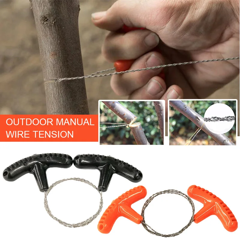 1Pc Outdoor Camping Hiking Manual Hand Steel Rope Chain Saw Portable Practica~zP 