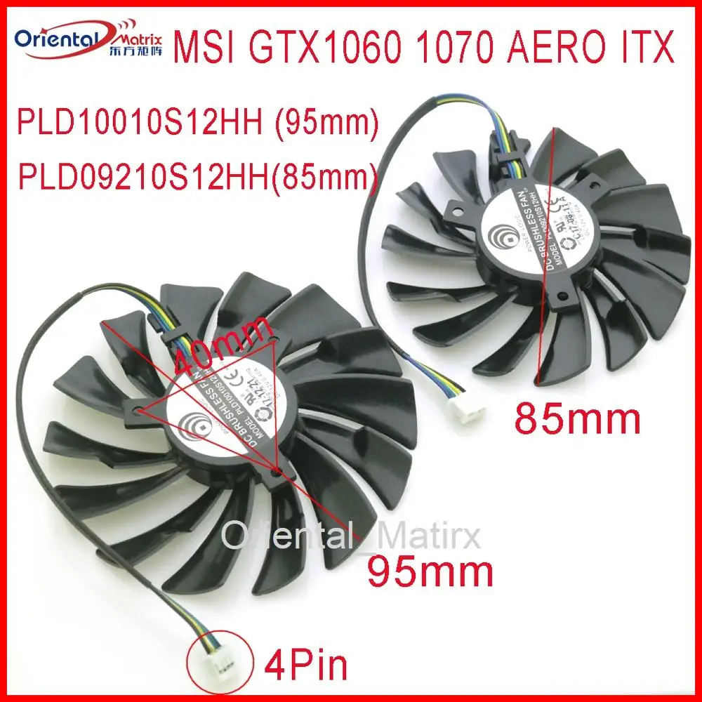 Free Shipping PLD10010S12HH PLD09210S12HH 12V 0.40A 4Pin For MSI GTX1060 GTX1070 AERO ITX Video Graphics Card Cooler Cooling Fan |