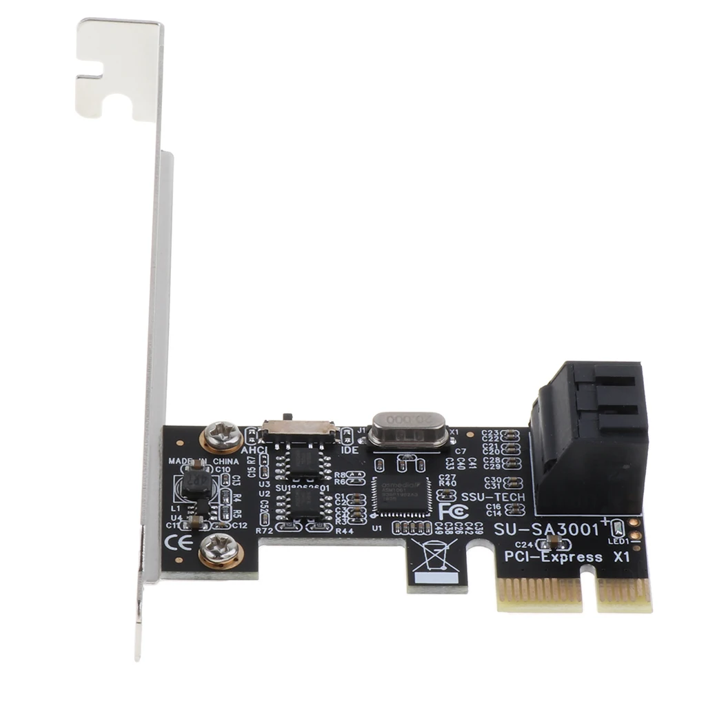 PCI-E PCI Express 1x to Sata 3.0 III 2-Port ASM1061 Card Converter Adapter