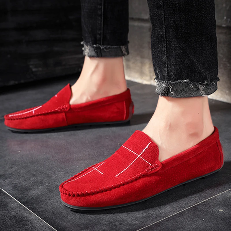 Plus Size 38-47 Leather Men's Shoes Casual Lazy Sli on Shoes for Men Soft Sole Mens Moccasins Casual Shoes ET870 (28)