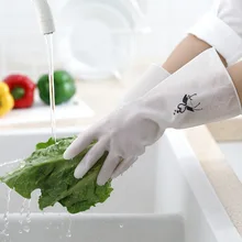 Кухонные перчатки для мытья посуды тонкие бытовые прочные резиновые водонепроницаемые перчатки для мытья посуды средство для чистки белья S/M/L 30 см 1 пара