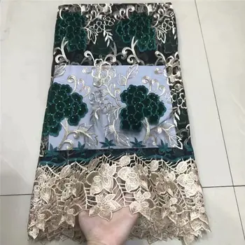 

African Lace Fabric High quality lace with Stones Embroidery Velvet Nigerian Lace Fabric For Women French Mesh Lace Fabric