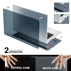 Caso do portátil para huawei matebook d14 d15 cristal fosco escudo capa bolsa para portátil magicbook honra companheiro livro 13 14 16.1 caso