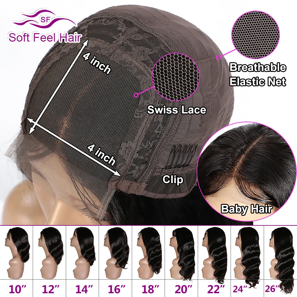 Soft Feel Hair 4x4 Lace Closure Wig Blonde Ombre Human Hair Closure Wigs For Women Remy Brazilian Body Wave Wigs Middle Ratio