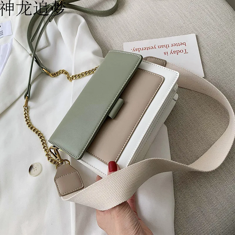 

Contrast Color PU Leather Crossbody Bags For Women 2020 Travel Handbag Fashion Simple Shoulder Messenger Bag Lady Crossbody Bags