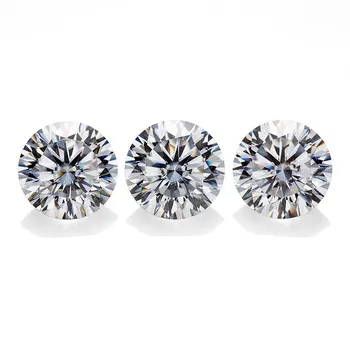 

wholesale High Quality 6.5mm D White Color 10 Heart 10 Arrow Round shape VVS moissanite diamond For jewelry making