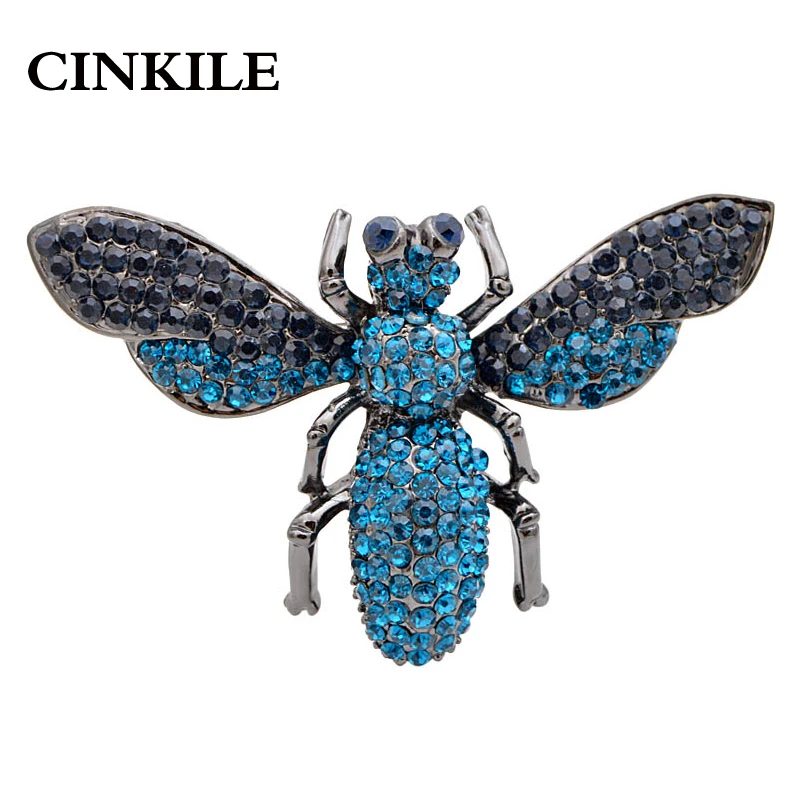 

CINKILE New Rhinestone Bee Brooches for Women Large Insect 2 Colors Vintage Brooch Pins Autumn Winter Christmas Gift 2019