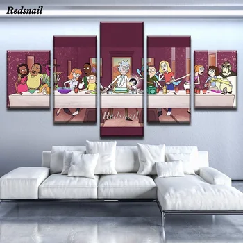 

5 Pieces Rick And Morty Diamond Painting cross-stitch DIY 5D Full Diamond Embroidery Diamant Mosaic Home Decor puzzle MM050