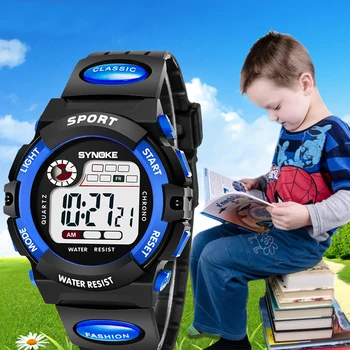 

SYNOKE Sports Digital Watch Children Waterproof LED Display Repeater) Student Wrist Watches Boys Girls Gifts Boys Kids Watch
