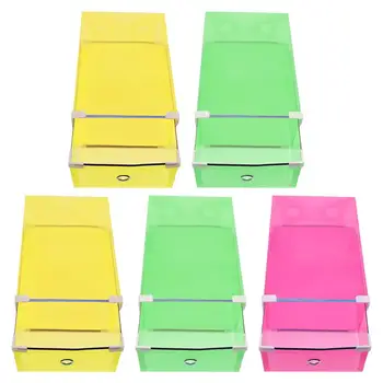 

5pcs Plastic Crate Storage Clear Drawer Shoe Boxes Stackable Shoes Case Home Storage Boxes