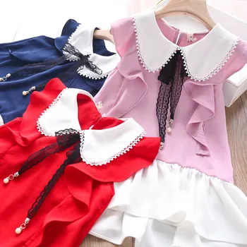 

2020 Summer Girls Pearl Lace Dress Wholesale Children's Clothing