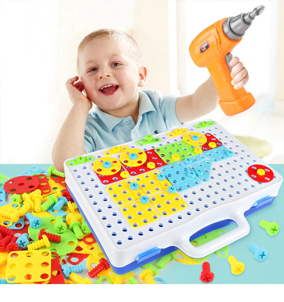 Toys For Boys Electric Drill Nut Puzzle Disassembly Children's Tools Set Educational Toys For Children Boys Design Building Toy