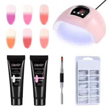 

Elite99 5 Pieces/lot Polygel Kit With 54W LED Lamp For UV Builder Jelly Gel Quick Building Set For Extension Gel Manicure Set