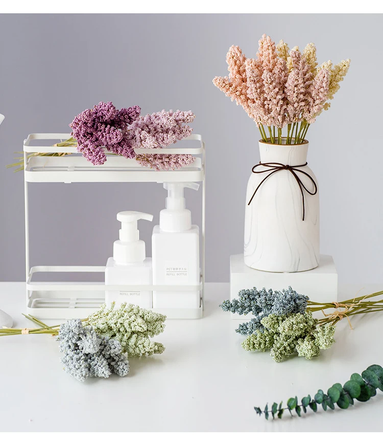 JAROWN Artificial Spikelet Flower Grass DIY Wedding Bouquet Home Decoration Fake Flowers Arrangement Flower Material Yonago (17)