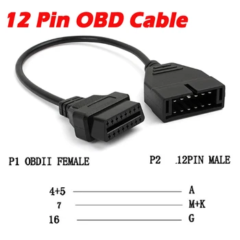 

Newest OBD 2 OBD2 Connector for GM 12 Pin Adapter to 16Pin Female Diagnostic Cable 12Pin Male Plug for GM Vehicles Auto Scanner