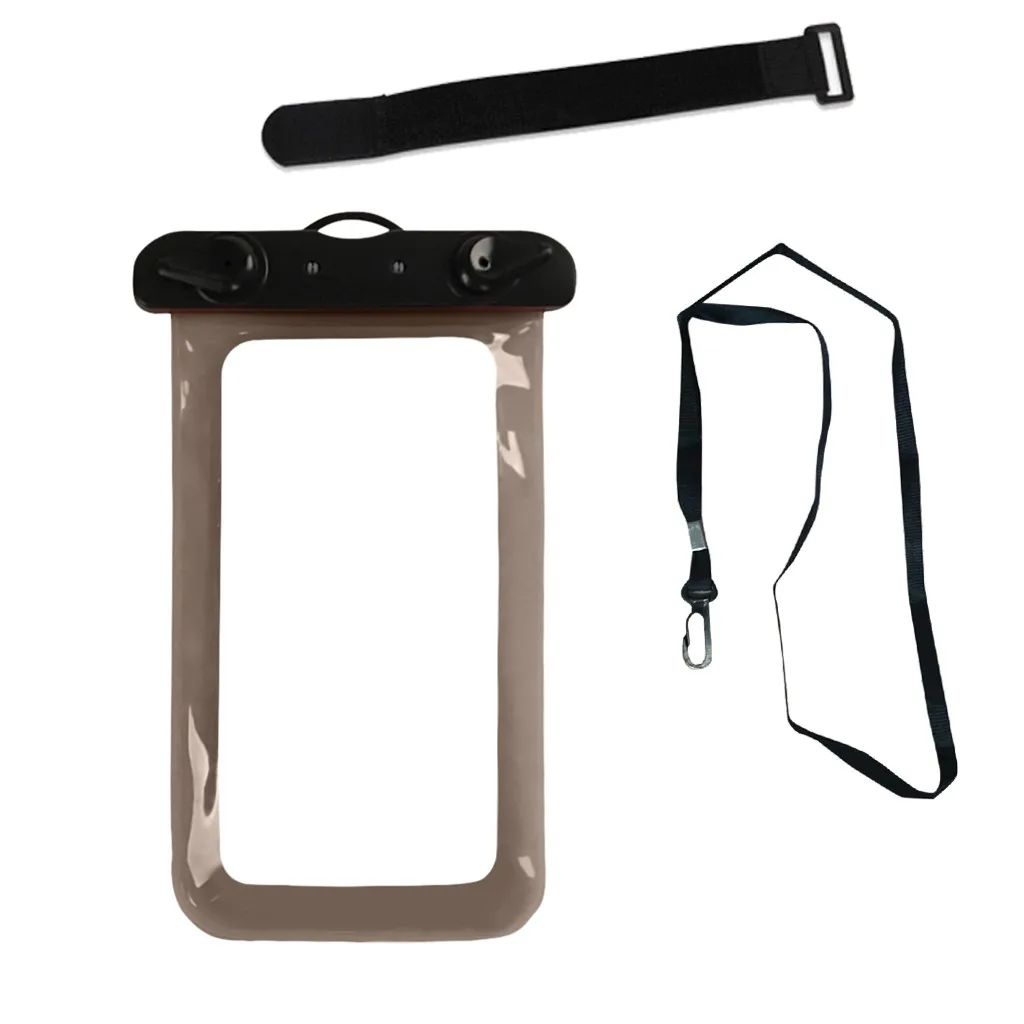 BK Float Airbag Waterproof Swimming Bag Mobile Phone Case Cover Dry Pouch Universal Diving Drifting Riving Trekking Bags JU22 - Цвет: BK