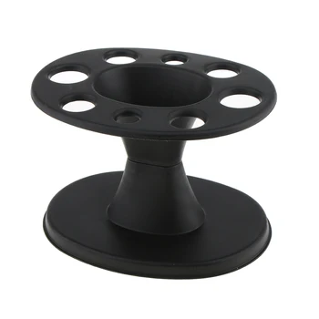 

Black Plastic 8 Holes Professional Salon Hair Massage Cushion Comb Brushes Holder Rack Storage Display Stand Shelf Organizer