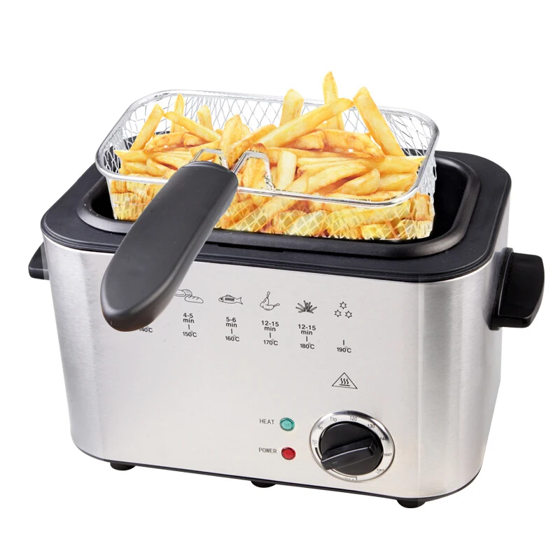 1.2L Electric Fryer Household Constant Temperature Mini Multi-Function Rectangular Chicken Wings Small Electric 6
