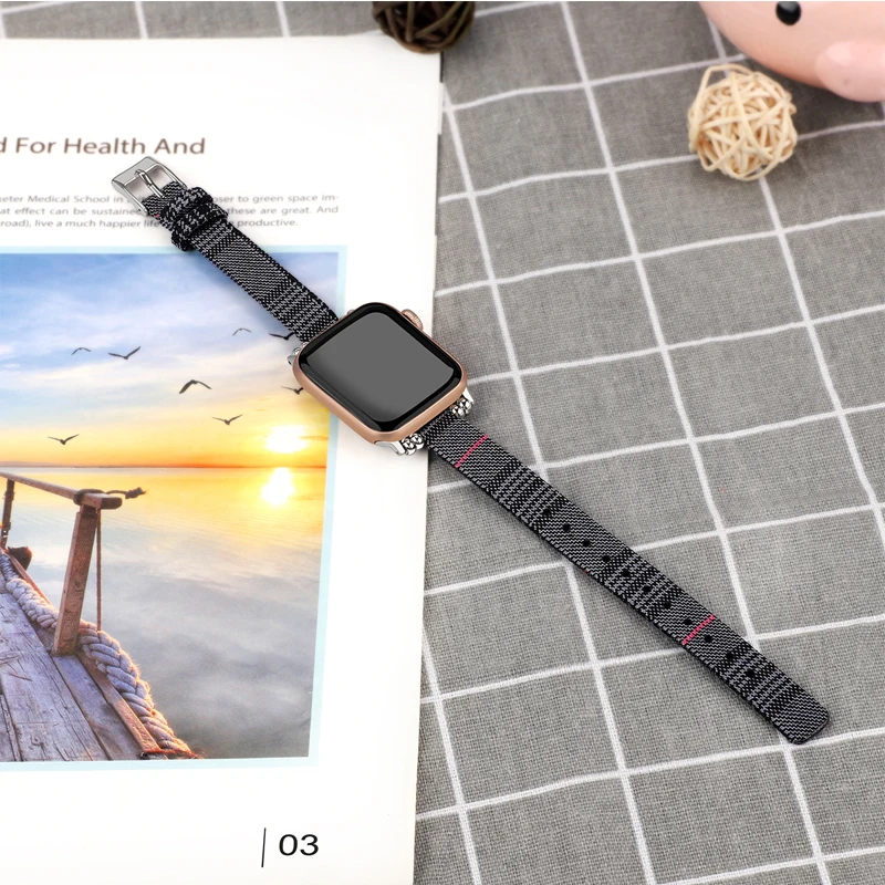 Нейлоновый ремешок для apple watch band 5 4 44 мм 40 мм ремешок для часов correa iwatch 3 42 мм 38 мм браслет на запястье bellt аксессуары для apple watch