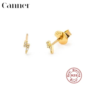 

2019 new Charming Thin Zircon Stud Earrings for Women 925 Sterling Silver Simple Geometric Earrings Wedding band Jewelry