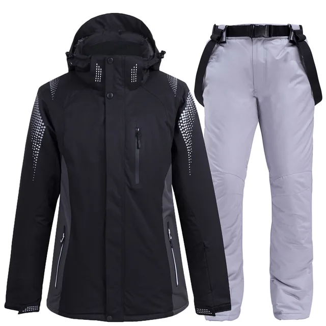 US $52.98 2019 New Thermal Winter Ski Suit Men Women Windproof Waterproof Skiing and Snowboarding Jacket Pant