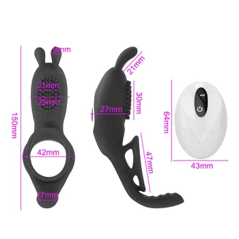 OLO 2 in 1 Vibrating Penis Ring Vibrators 9 Frequency G-Spot Clitoris Stimulation Male Delay Ejaculation Sex Toys for Couples 5