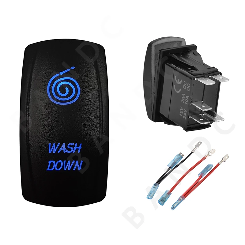 

Blue Led WASHDOWN Laser-Etched 5P On-Off SPST Rocker Switch for Car Boat ARB NARVA RV，Car Accessories，Jumper Wires