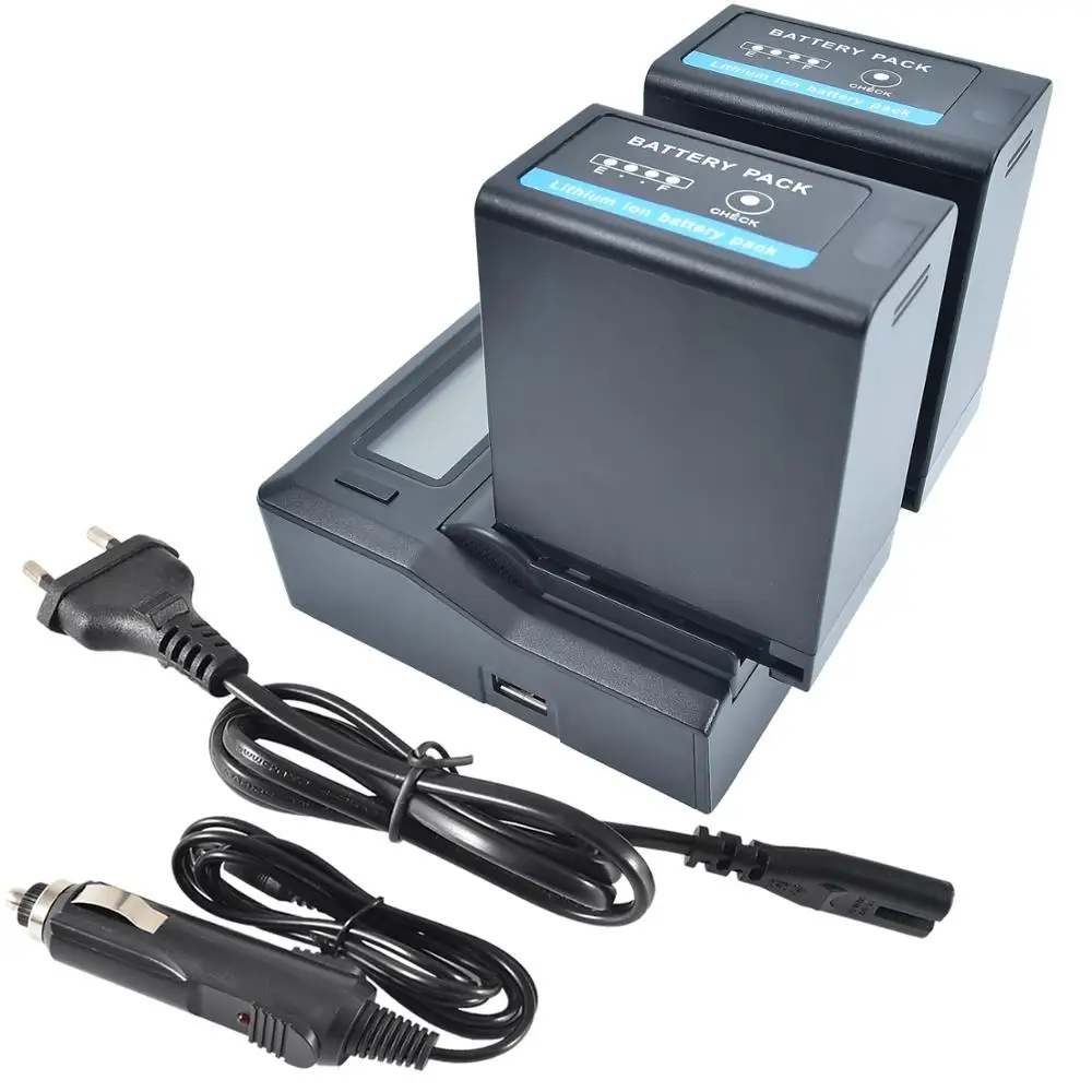 

DSTE EUR 2x BP-A60 Battery with EU Plug Dual Battery Charger for Canon EOS C200,C200B,C220B,XF705 4K UHD,C300 Mark II PL Cinema