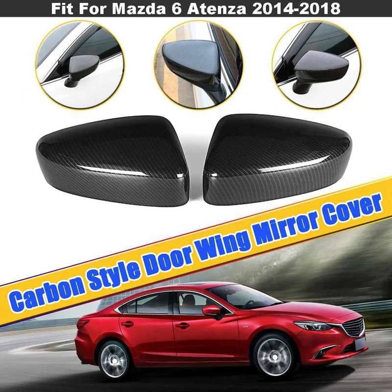 Автомобиль углеродного волокна зеркало заднего вида крышка отделка Подходит для Mazda 6 Atenza