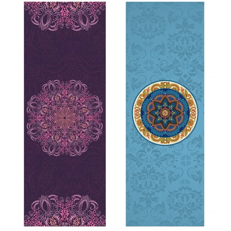 Printed Non-slip Yoga Mat Natural Rubber 1.5mm Foldable Good Grip Exercise Mat for Fitness Pilates Gymnastic Travel Mat exercise