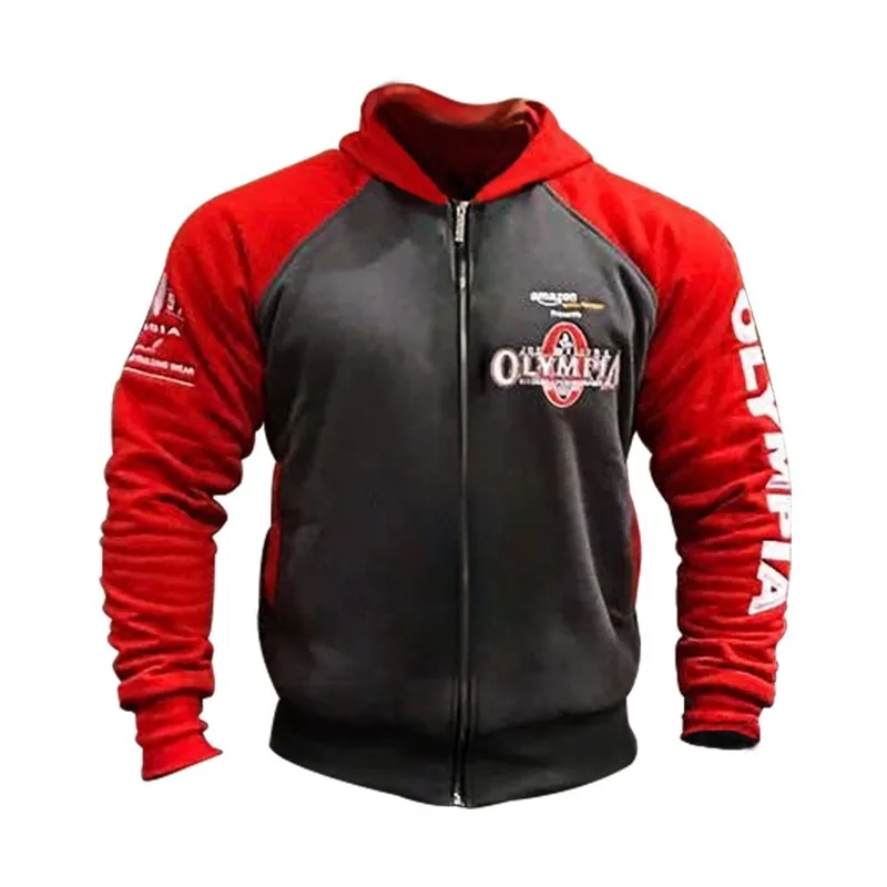 

OLYMPIA Men Gyms Hoodies Gyms Fitness Bodybuilding Sweatshirt Pullover Sportswear Male Workout Hooded Jacket Clothing