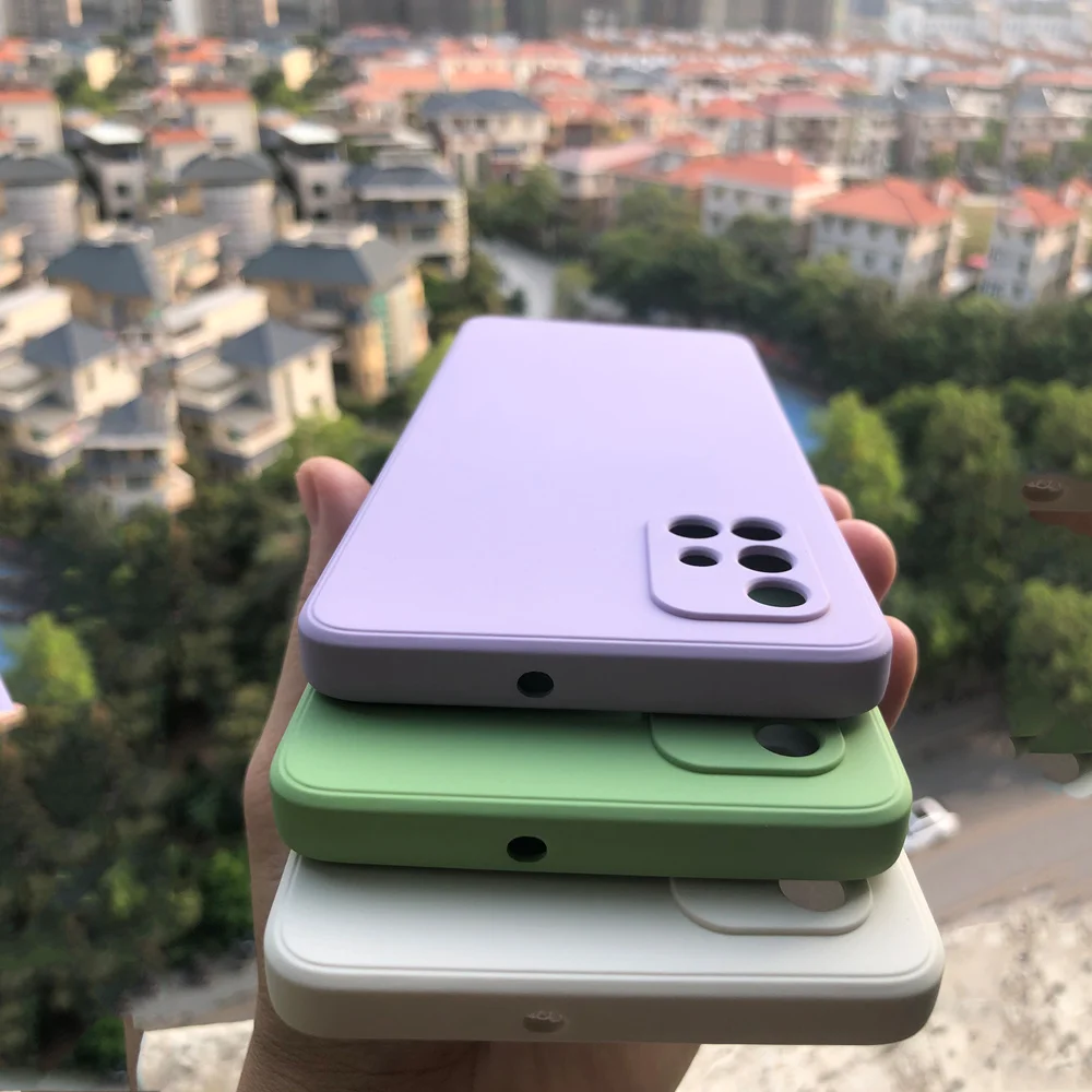 Líquido Original de silicona cubierta de lujo para Samsung Galaxy A51 A71 S21 más A50 A50S A21 A31 A30 A21S A41 M31 M30S caso a prueba de golpes