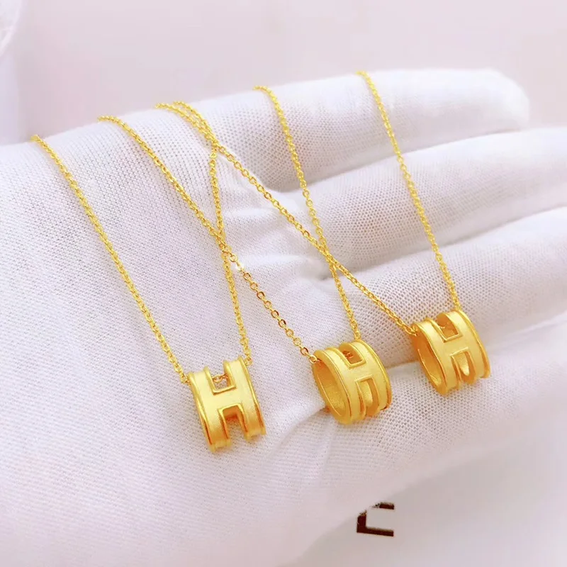 OMHXFC,, YM41, Европейская мода, Хит, красивая женская, мужская, для вечеринки, дня рождения, свадьбы, подарок, H, DIY, аксессуары, 24 К, Золотая подвеска, Шарм