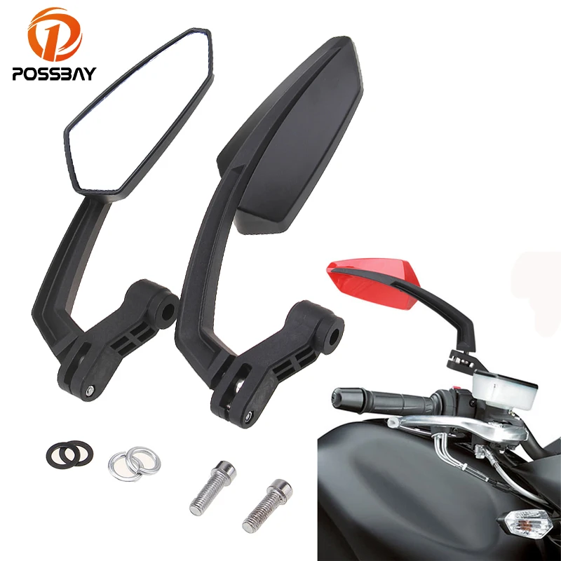 Posbay универсальные мотоциклетные зеркала заднего вида для Kawasaki z750 Suzuki Yamaha R1 Cafe Racer