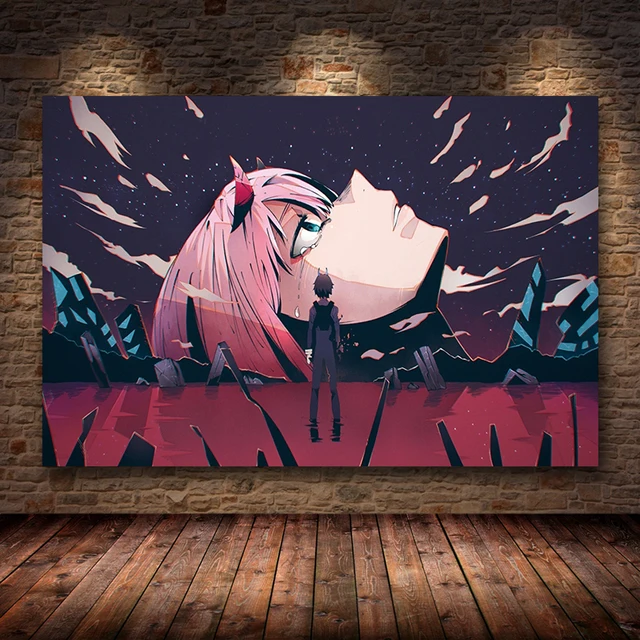 Unframed Large Poster Home Decor Wall Anime Darling in the FranXX Painting Canvas Print Hiro Zero Two HD Picture Modern Artwork PF587